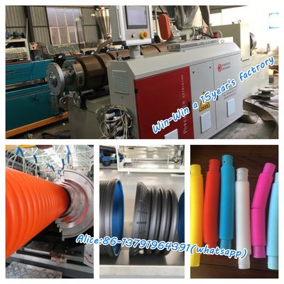 Linia do wytłaczania z pojedynczą podwójną śrubą do rur falistych z tworzywa sztucznego PPR HDPE PVC